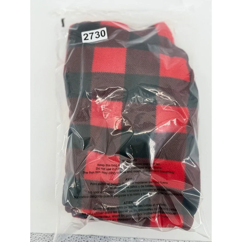 Old Navy Buffalo Plaid Fleece Poncho 4T Polyester Red Black Hooded Gorpcore